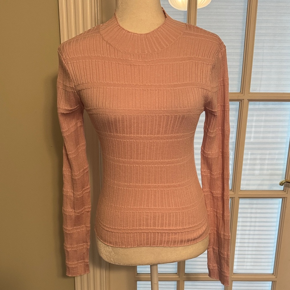 NWT Pink Ribbed Knit Sweater